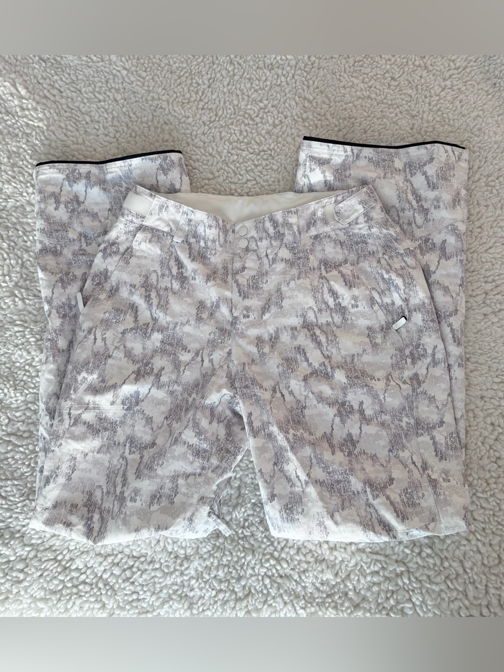 O’Neill Waterproof Insulated Snow Ski Pants Medium White Gray Print